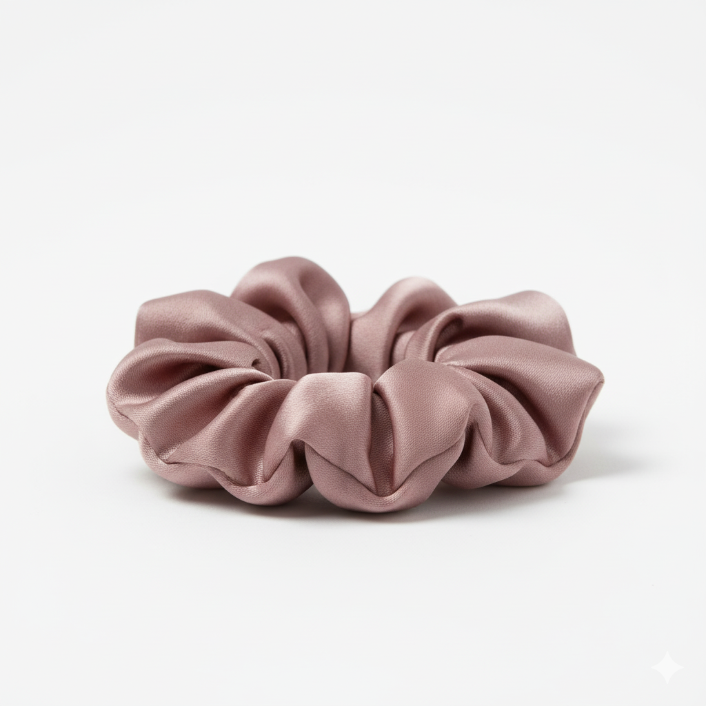 Saf İpek - Pembe Medium Scrunchie