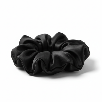 Saf İpek - Siyah Medium Scrunchie