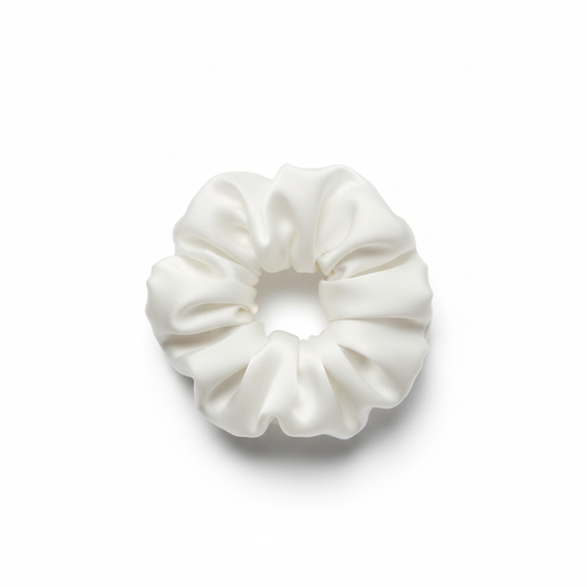 Saf İpek - Beyaz Medium Scrunchie