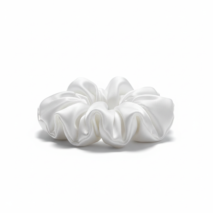 Saf İpek - Beyaz Medium Scrunchie