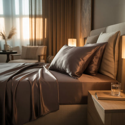 Saf İpek – Kahverengi Yastık Kılıfı