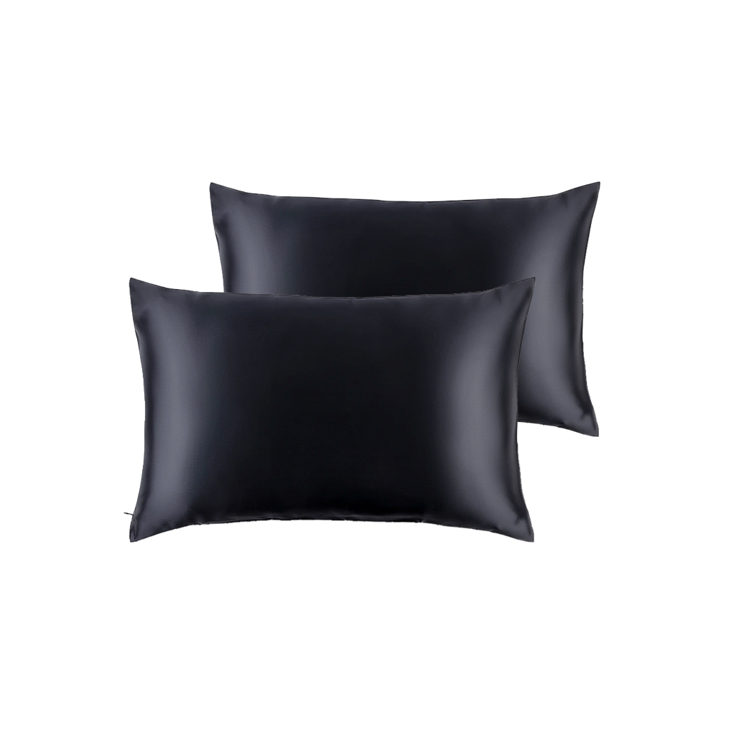 Saf İpek – 2'li Siyah Yastık Kılıfı