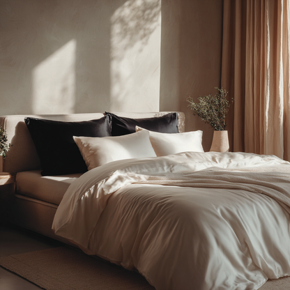 Saf İpek – 2'li Beyaz Yastık Kılıfı